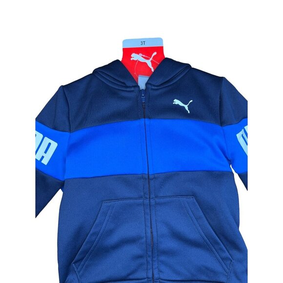 Puma Toddler Boys' 3-Piece Tracksuit Set Size 3T Blue & Navy - Picture 5 of 11